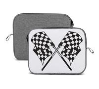 JiuPopular 13inch Laptop Case, Checkered Flags Race Flag Snowflake Laptop Sleeve