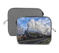 JiuPopular 13inch Laptop Case, Railway Steam Train Snowflake Laptop Sleeve