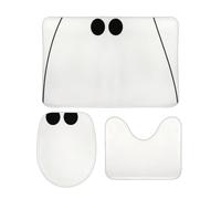 JiuPopular Bathroom Mat Sets 3 Piece, Ghost Bath Mat And Toilet Mat Set, Non-Slip Toilet Mat for Bathroom, Toilet