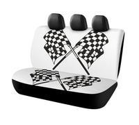 JiuPopular Car Back Seat Cover, Checkered Flags Race Flag Car Seat Cover, Universal Seat Covers Set for Most Cars Trucks SUVs