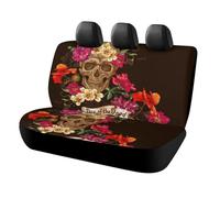 JiuPopular Car Back Seat Cover, Floral Sugar Skull Day of The Dead Car Seat Cover, Universal Seat Covers Set for Most Cars Trucks SUVs