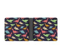 JiuPopular Coin Pocket, Monster Dinosaur Leather Wallet, Bifold Credit Card Leather Slim Purse