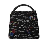 JiuPopular Cooler Bag, Math Linear Mathematics Education Lunch Bag, Insulated Lunch Tote Bag for Work Camping Travel
