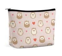 JiuPopular Cosmetic Bag, Cute Cartoon Hedgehog Makeup Bag, Portable Toiletry Bag with Zipper for Daily Use, Travel