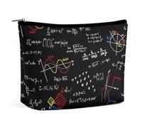 JiuPopular Cosmetic Bag, Math Linear Mathematics Education Makeup Bag, Portable Toiletry Bag with Zipper for Daily Use, Travel