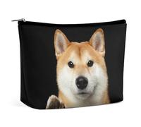 JiuPopular Cosmetic Bag, Shiba Lnu Knock Makeup Bag, Portable Toiletry Bag with Zipper for Daily Use, Travel