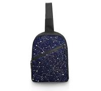 JiuPopular Crossbody Bag, Glow in The Dark Constellations Midnight Chest Bag, Sling Bag for Travel Shopping Sports