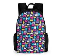JiuPopular Daypack, Funky Cats Backpack, Rucksack with Pockets for Hiking Camping Travel