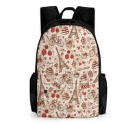 JiuPopular Daypack, Paris Eiffel Tower Backpack, Rucksack with Pockets for Hiking Camping Travel