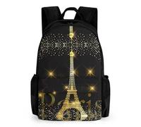 JiuPopular Daypack, Paris Eiffel Tower France Backpack, Rucksack with Pockets for Hiking Camping Travel
