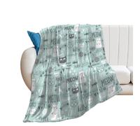 JiuPopular Flannel Blanket, Cute Green Cat Cute Pug Cute Scarf Fox Cute Red Fox Cute Schnauzer Dog Cute Seal Cute Shiba Inu Cute Sloth Delicious Pizza Dia De Los Muertos Skull Day Of The Dead Eucalyp