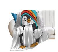 JiuPopular Flannel Blanket, Cute Penguin Cute Green Cat Cute Pug Cute Scarf Fox Cute Red Fox Cute Schnauzer Dog Cute Seal Cute Shiba Inu Cute Sloth Delicious Pizza Dia De Los Muertos Skull Day Of The