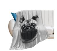 JiuPopular Flannel Blanket, Cute Pug Cute Scarf Fox Cute Red Fox Cute Schnauzer Dog Cute Seal Cute Shiba Inu Cute Sloth Delicious Pizza Dia De Los Muertos Skull Day Of The Dead Eucalyptus Leaves Dog