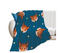 JiuPopular Flannel Blanket, Cute Red Fox Cute Schnauzer Dog Cute Seal Cute Shiba Inu Cute Sloth Delicious Pizza Dia De Los Muertos Skull Day Of The Dead Eucalyptus Leaves Dog Paw Throw Blanket for Co