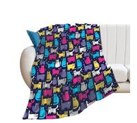 JiuPopular Flannel Blanket, Funky Cats Funny Sushi Funny Ladybug Funny English Bulldog Gray Wolf Handsome Shiba Lnu Dog Halloween Bats Grey Hippopotamus Hawaii Leaves I Love Volleyball Monkey Banana