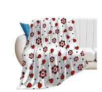 JiuPopular Flannel Blanket, Funny Ladybug Funny English Bulldog Gray Wolf Handsome Shiba Lnu Dog Halloween Bats Grey Hippopotamus Hawaii Leaves I Love Volleyball Monkey Banana Throw Blanket for Couch