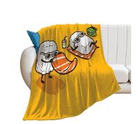 JiuPopular Flannel Blanket, Funny Sushi Funny Ladybug Funny English Bulldog Gray Wolf Handsome Shiba Lnu Dog Halloween Bats Grey Hippopotamus Hawaii Leaves I Love Volleyball Monkey Banana Throw Blank