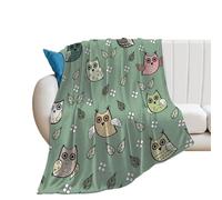 JiuPopular Flannel Blanket, Owl Animal Paris Eiffel Tower Floral Paris Eiffel Tower Peace And Love Pink Floral Sloth Pink Sugar Skull Psychedelic Mushroom Playful Dolphins Psychedelic Trippy Rainbow
