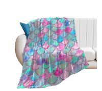 JiuPopular Flannel Blanket, Rainbow Watercolor Scales of Mermaid Red Poppy Red Poppy Flowers Rock And Roll Skull Rococo Paisley Floral With Gold Rose Gold Grey Marble Skull And Crossbones Sea Otter I