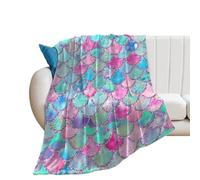 JiuPopular Flannel Blanket, Rainbow Watercolor Scales of Mermaid Red Poppy Red Poppy Flowers Rock And Roll Skull Rococo Paisley Floral With Gold Rose Gold Grey Marble Skull And Crossbones Sea Otter I