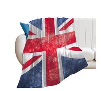 JiuPopular Flannel Blanket, Vintage Union Jack British Flag Volcanic Lava Crack Watercolor Foxes Weird Colorful Chicken Watercolor Poppies Flowers Western Horses Red Stripe Pattern Yellow Banana Zebr