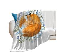 JiuPopular Flannel Blanket, Watercolor Foxes Weird Colorful Chicken Watercolor Poppies Flowers Western Horses Red Stripe Pattern Yellow Banana Zebra Pattern Zombies Dead Men Walking Body at Night Bea
