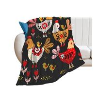 JiuPopular Flannel Blanket, Weird Colorful Chicken Watercolor Poppies Flowers Western Horses Red Stripe Pattern Yellow Banana Zebra Pattern Zombies Dead Men Walking Body at Night Beagle Dog Avocado B