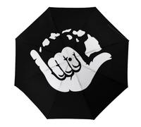 JiuPopular Folding Umbrella, Aloha Hand Hawaii Umbrella, Travel Umbrella for Windproof, Rainproof