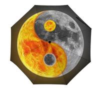 JiuPopular Folding Umbrella, Wolves Howl in The Northern Lights Umbrella, Travel Umbrella for Windproof, Rainproof