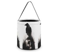 JiuPopular Halloween Handy Candy Bag, Halloween Skull Raven Handbag, Shoulder Bag for Women Work Daily Use