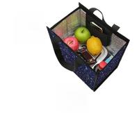 JiuPopular Large Foldable Waterproof Insulated Glow in The Dark Constellations Midnight Lunch Bag, Tote Lunch Bag for Work, Picnic, Travel