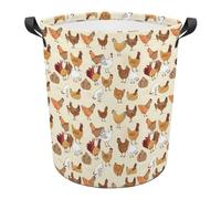JiuPopular Laundry Hamper, A Brood of Chickens Laundry Basket, Washing Basket with Handle