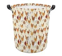 JiuPopular Laundry Hamper, A Brood of Chickens Laundry Basket, Washing Basket with Handle