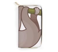JiuPopular Leather Wallet, 111Cute Sloth, Small Size and Large Capacity, Easy to Carry