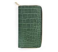 JiuPopular Leather Wallet, Alligator Skin, Small Size and Large Capacity, Easy to Carry
