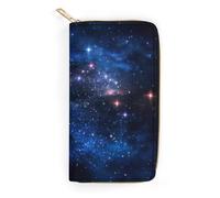 JiuPopular Leather Wallet, Aurora Starry Sky Space Starry Night Sky, Small Size and Large Capacity, Easy to Carry