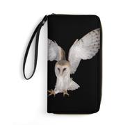 JiuPopular Leather Wallet, Barn Owl, with Rope, Small Size and Large Capacity, Easy to Carry