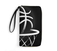 JiuPopular Leather Wallet, Basketball, with Rope, Small Size and Large Capacity, Easy to Carry