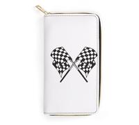 JiuPopular Leather Wallet, Checkered Flags Race Flag, Small Size and Large Capacity, Easy to Carry