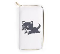 JiuPopular Leather Wallet, Cute Chihuahua Dog, Small Size and Large Capacity, Easy to Carry