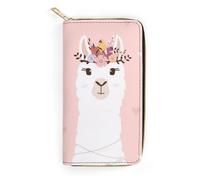 JiuPopular Leather Wallet, Cute Llama, Small Size and Large Capacity, Easy to Carry