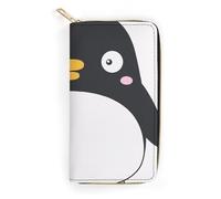JiuPopular Leather Wallet, Cute Penguin, Small Size and Large Capacity, Easy to Carry