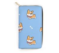 JiuPopular Leather Wallet, Cute Welsh Corgi Dog, Small Size and Large Capacity, Easy to Carry