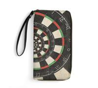 JiuPopular Leather Wallet, Darts Target, with Rope, Small Size and Large Capacity, Easy to Carry