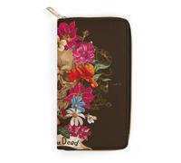JiuPopular Leather Wallet, Day of The Dead, Small Size and Large Capacity, Easy to Carry