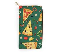 JiuPopular Leather Wallet, Delicious Pizza, Small Size and Large Capacity, Easy to Carry