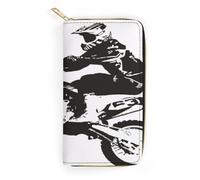 JiuPopular Leather Wallet, Fashion Motocross, Small Size and Large Capacity, Easy to Carry