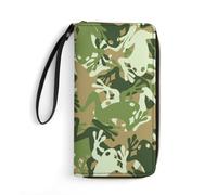 JiuPopular Leather Wallet, Frog Camouflage, with Rope, Small Size and Large Capacity, Easy to Carry