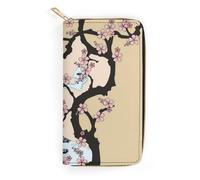 JiuPopular Leather Wallet, Fuji Mountain Cherry Tree in Japan, Small Size and Large Capacity, Easy to Carry