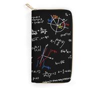 JiuPopular Leather Wallet, Math Linear Mathematics Education, Small Size and Large Capacity, Easy to Carry